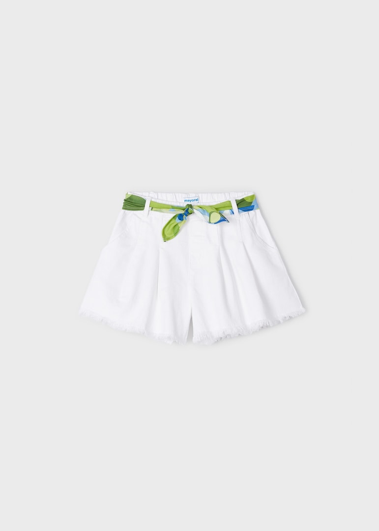 Shorts Con Cintura Stampata In Cotone Sostenibile Bambina MAYORAL 3209 - MAYORAL - Luxury Kids