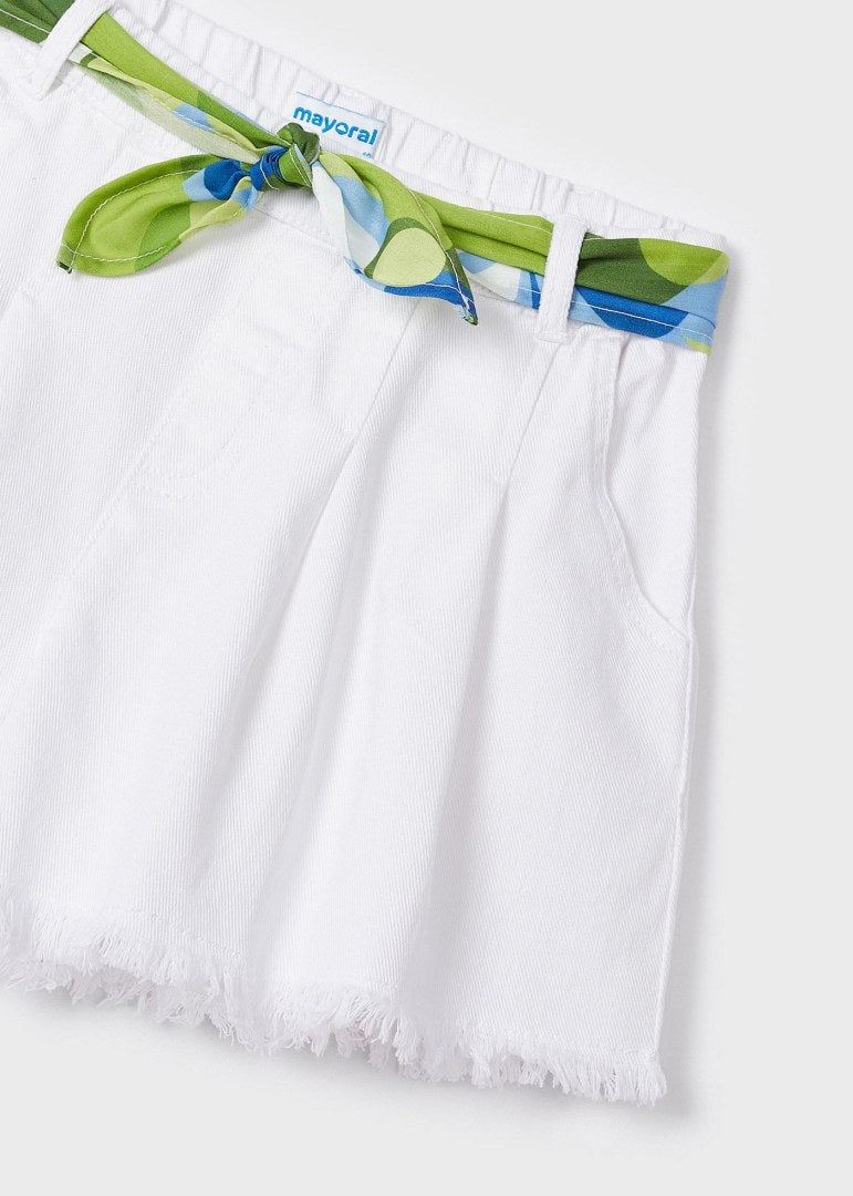 Shorts Con Cintura Stampata In Cotone Sostenibile Bambina MAYORAL 3209 - MAYORAL - Luxury Kids