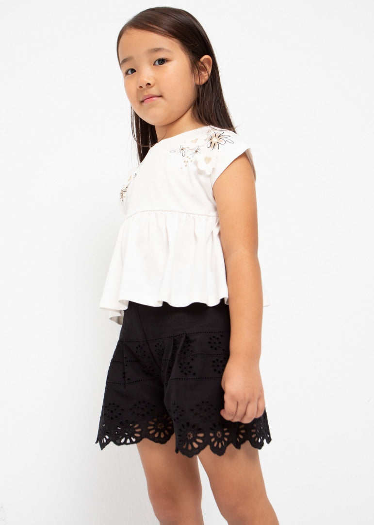 Shorts Traforati In Cotone Bambina MAYORAL 3204 - MAYORAL - Luxury Kids