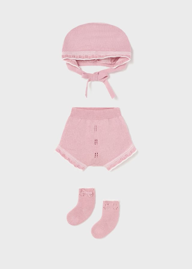 Set 3 Pezzi Con Culotte Calzini E Cuffia Neonata MAYORAL 9617 - MAYORAL - Luxury Kids