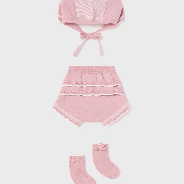 Set 3 Pezzi Con Culotte Calzini E Cuffia Neonata MAYORAL 9617 - MAYORAL - Luxury Kids